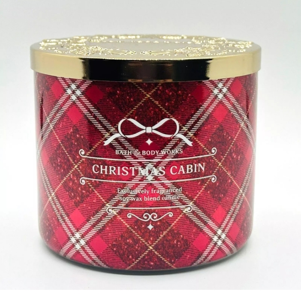Bath & Body Works CHRISTMAS CABIN Large Scented 3 Wick Candle 14.5 oz
